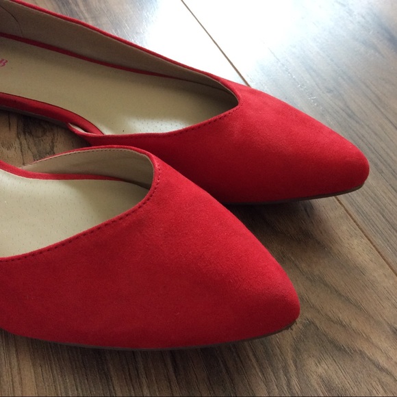 SOLD Never Worn Bright Red Flats Size 10 JustFab - Picture 5 of 6